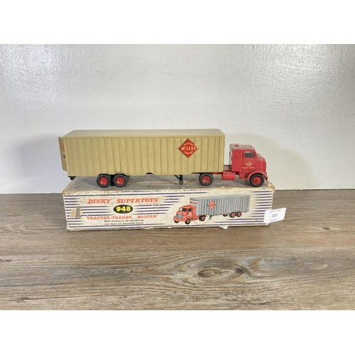 217 - A boxed Dinky Supertoys no. 948 McLean tractor trailer