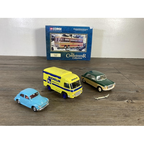 219 - Four various diecast model vehicles to include boxed Corgi Classics 35301 Yellowways Bedford Val set... 