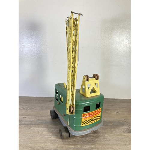 221 - A Marx Toys tin plate Lumar Contractors model crane - approx. 43cm high