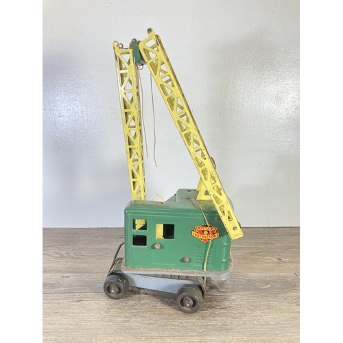 221 - A Marx Toys tin plate Lumar Contractors model crane - approx. 43cm high