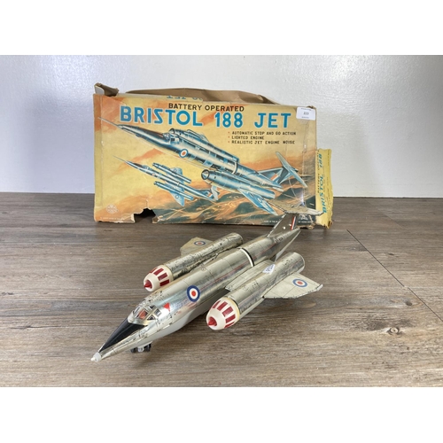 223 - A boxed Marx Toys battery operated Bristol 188 jet