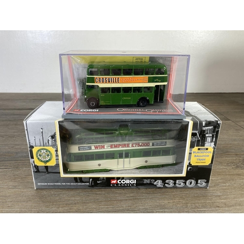 229 - Five boxed Corgi diecast model vehicles to include OM44010 The Original Omnibus Company Blackpool Br... 