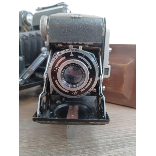 523 - Six cameras, one late 1940s German Balda Baldini folding fitted with Enna-Baldanar 1:3.5/5cm C lens ... 