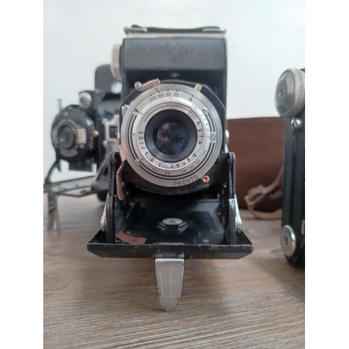 523 - Six cameras, one late 1940s German Balda Baldini folding fitted with Enna-Baldanar 1:3.5/5cm C lens ... 