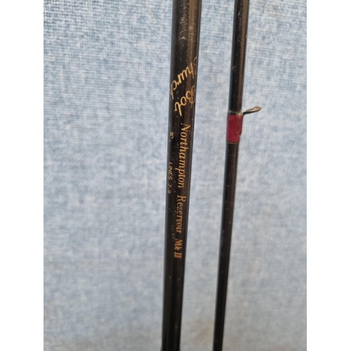 674 - Two fly fishing rods, one Bob Church Northampton Reservoir MKII 10' two piece and one Shimano Stradi... 