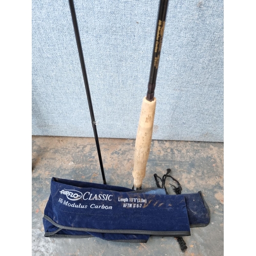 675 - Two cased AirFlo Delta Classic 10' fly fishing rods, one  three piece and one two piece