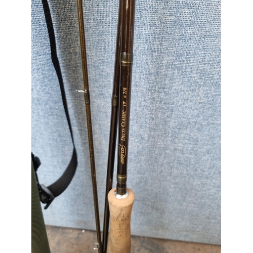 675 - Two cased AirFlo Delta Classic 10' fly fishing rods, one  three piece and one two piece