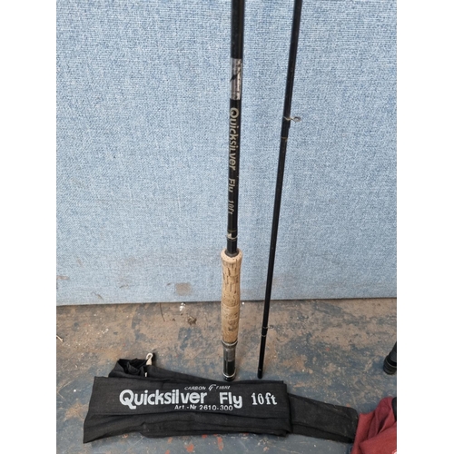 677 - Three cased two piece fly fishing rods, one Ron Thompson X-Cite Fly 10'6