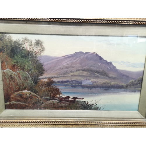 488 - Two late 19th/early 20th century gilt framed oil paintings of landscape scenes - approx. 63cm wide x... 