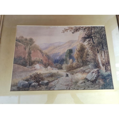 489 - Two late 19th/early 20th century gilt framed watercolours