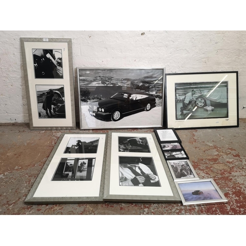 497 - A collection of framed photographs to include Bentley etc.