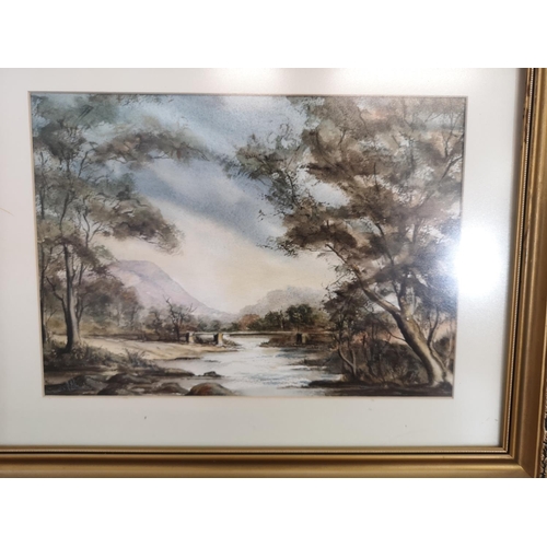 501 - Two gilt framed Joyce Atkinson watercolours - largest approx. 54cm wide x 34cm high