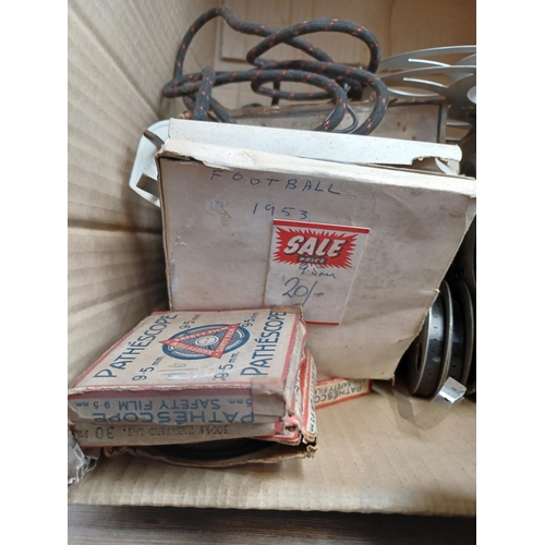 541 - Four items, one Specto Ltd. Type B 9.5mm cine film projector, one box containing cine film reels, on... 