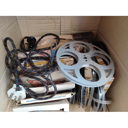 541 - Four items, one Specto Ltd. Type B 9.5mm cine film projector, one box containing cine film reels, on... 