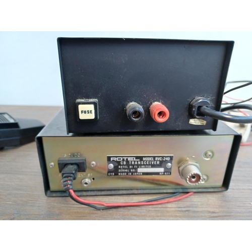 549 - Two items, one Rotel RVC-240 40 channel FM CB radio and one Rosco PP-1205GS regulated power supply