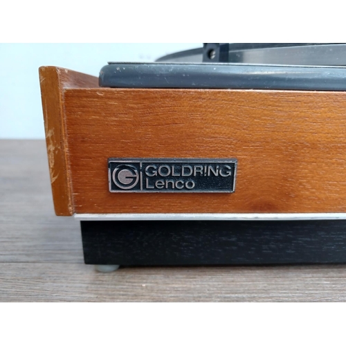 554 - A Goldring Lenco GL75 four speed transcription turntable with Shure M55E cartridge and stylus fitted... 