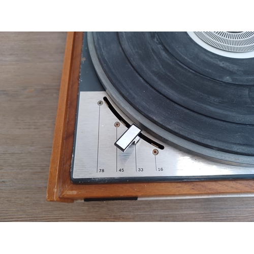 554 - A Goldring Lenco GL75 four speed transcription turntable with Shure M55E cartridge and stylus fitted... 