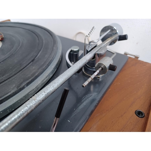 554 - A Goldring Lenco GL75 four speed transcription turntable with Shure M55E cartridge and stylus fitted... 