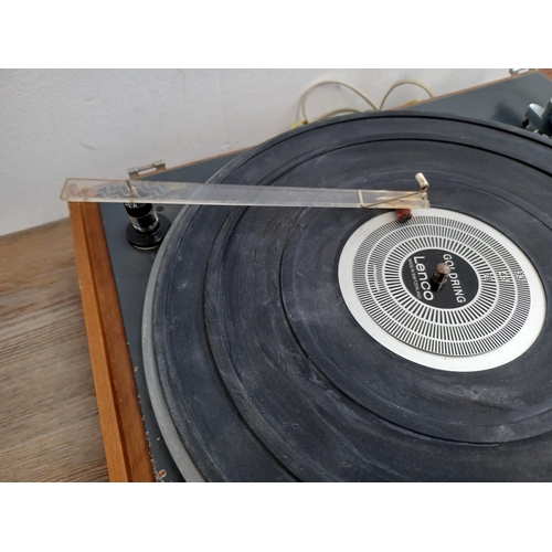 554 - A Goldring Lenco GL75 four speed transcription turntable with Shure M55E cartridge and stylus fitted... 