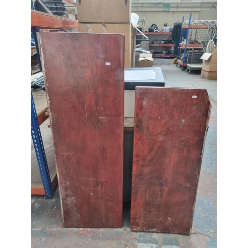 700 - Two wooden bar tops - largest approx. 133cm high x 45.5cm wide