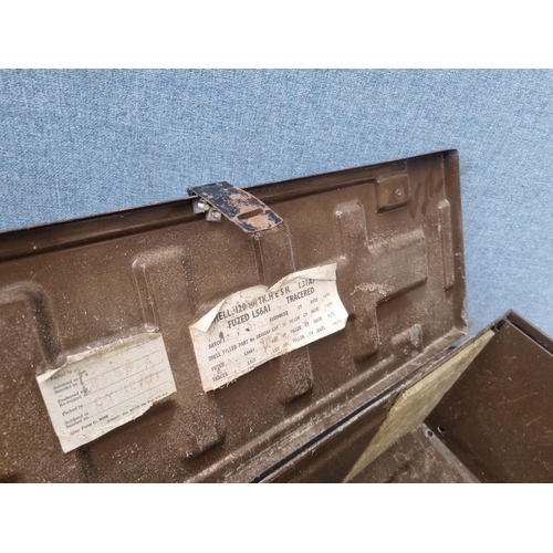 735 - A military style metal ammunition box - approx. 25cm high x 65cm wide x 24cm deep