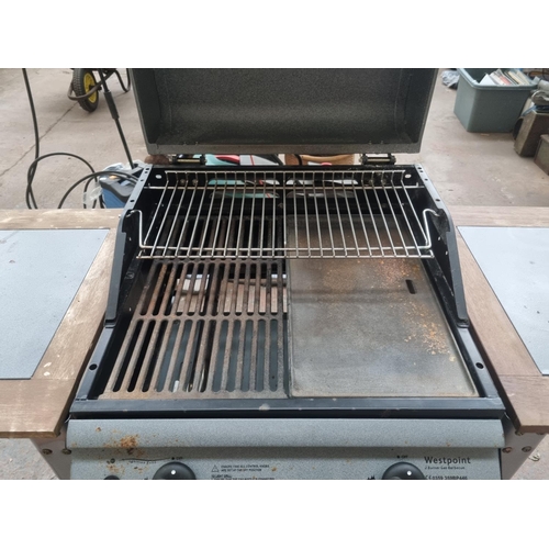 762 - A Westpoint two burner gas barbeque - approx. 108cm high x 123cm wide x 55cm deep