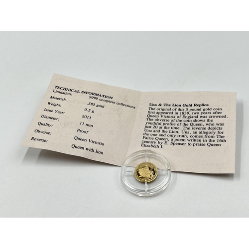 1239 - A 2011 Great British 14ct gold coin from the Great British Gold Replicas Collection