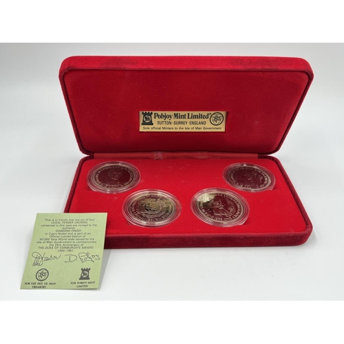 1244 - Two boxed Pobjoy Mint limited edition cupro-nickel diamond finish crown coin sets, one commemorating... 