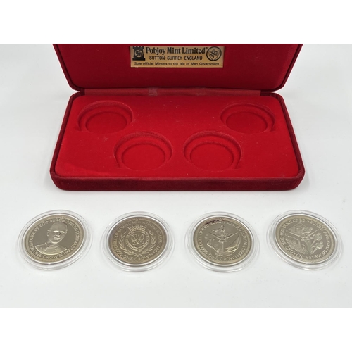 1244 - Two boxed Pobjoy Mint limited edition cupro-nickel diamond finish crown coin sets, one commemorating... 