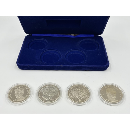 1244 - Two boxed Pobjoy Mint limited edition cupro-nickel diamond finish crown coin sets, one commemorating... 