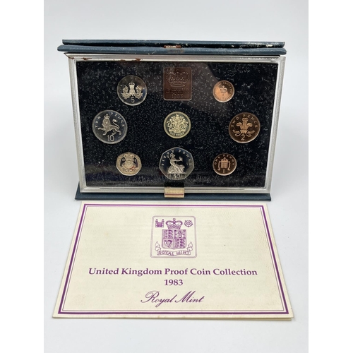 1247 - Seven various commemorative coins and coin sets to include 2005 200th anniversary Nelson Trafalgar b... 