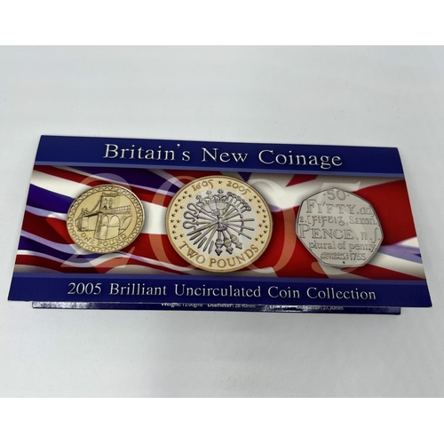 1247 - Seven various commemorative coins and coin sets to include 2005 200th anniversary Nelson Trafalgar b... 