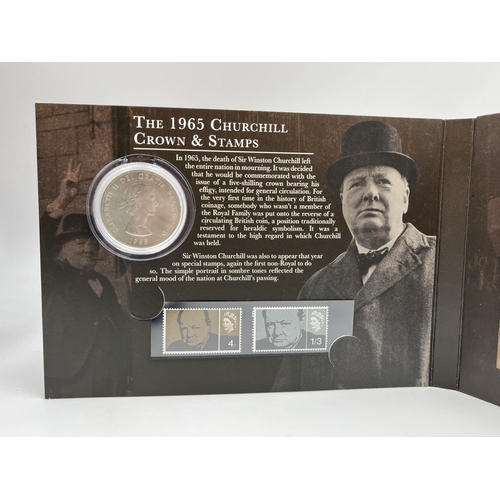 1253 - A boxed The Sir Winston Churchill banknote, stamp and coin set