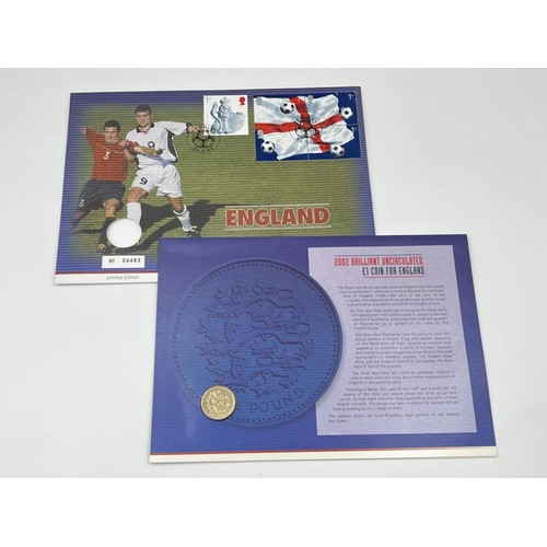 1237 - Five collector's coins to include the Royal Mint George & the Dragon 2013 UK £20 fine silver coin, L... 