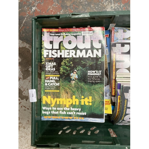 778 - A box containing a large collection of fishing magazines to include Trout Fisherman, The Marshall Ca... 