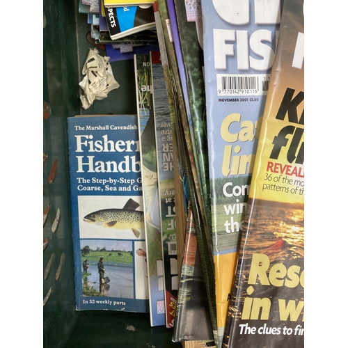 778 - A box containing a large collection of fishing magazines to include Trout Fisherman, The Marshall Ca... 