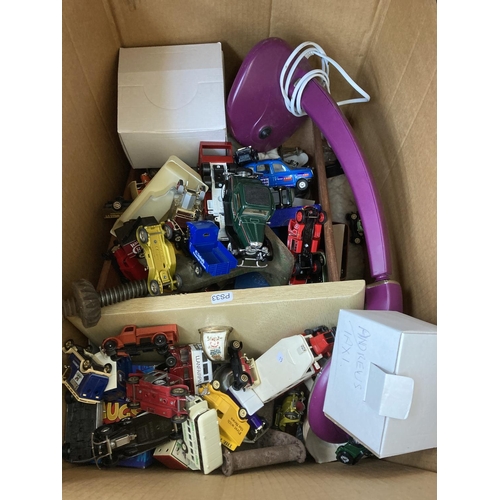 780 - Three boxes containing assorted items to include Solido Autobus Renault 1934, Corgi Ford Zodiac MK2,... 