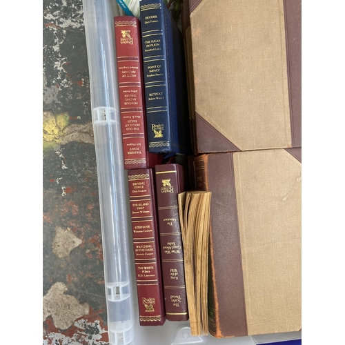 787 - Three boxes containing a large quantity of books and magazines to include Trout Fisherman, Reader's ... 