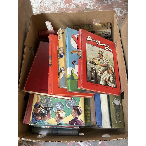 788 - Two boxes containing a large quantity of antique and vintage books to include Billy Bunter's Own, Th... 