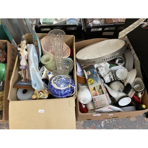 792 - Seven boxes containing a large quantity of house clearance items to include ceramics, glassware, WM.... 