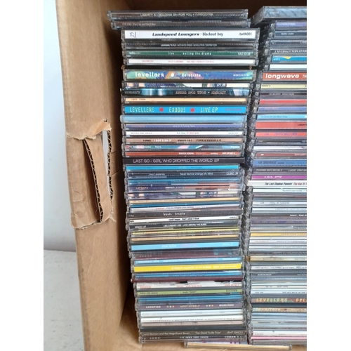 611 - Two boxes containing a large collection of CD singles to include Levellers, Longpigs, Sting, Supergr... 