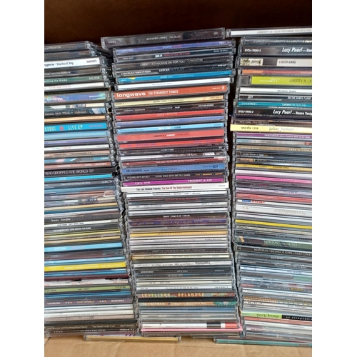 611 - Two boxes containing a large collection of CD singles to include Levellers, Longpigs, Sting, Supergr... 