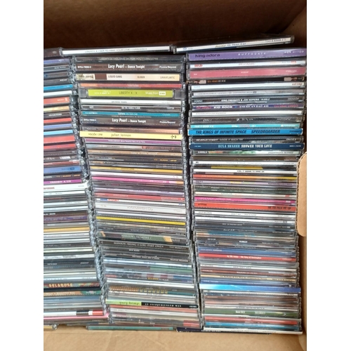 611 - Two boxes containing a large collection of CD singles to include Levellers, Longpigs, Sting, Supergr... 