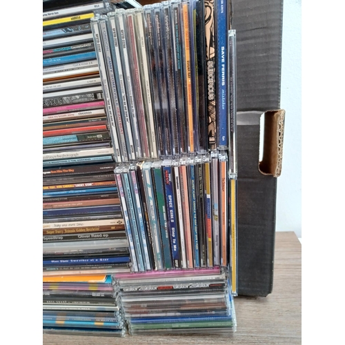 611 - Two boxes containing a large collection of CD singles to include Levellers, Longpigs, Sting, Supergr... 