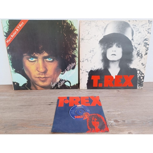 613 - Three Marc Bolan and T.Rex vinyl records, one Zinc Alloy And The Hidden Riders Of Tomorrow LP (BLNA7... 