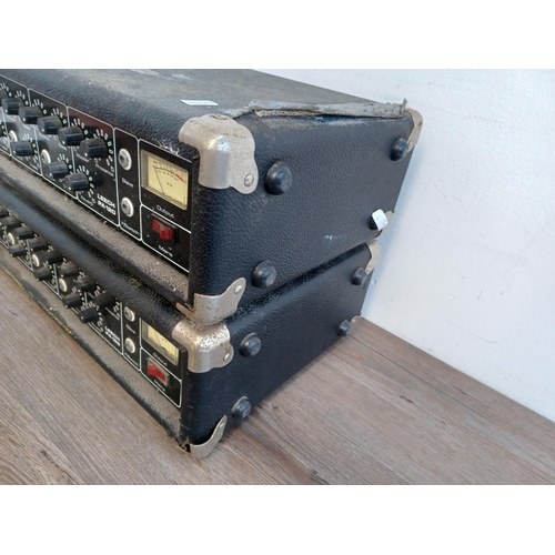 619 - Two vintage Leech PA120 power amplifiers