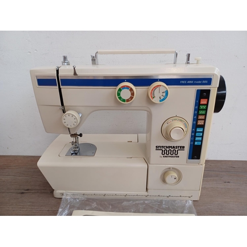 641 - A Stitchmaster Free Arm model 885 electric sewing machine with foot pedal, power cable, instruction ... 