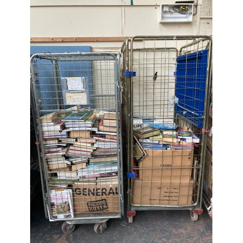 771A - Two cages containing a large quantity of books (cages not included)