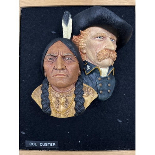 114 - A 1989 Bossons Sioux Chief Sitting Bull and Lt. Col. George A Custer approved original sample chalkw... 