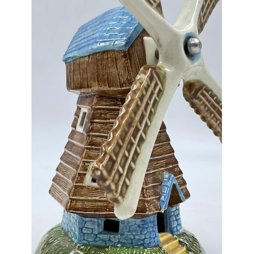 128 - A Bossons Windmill pottery lamp - approx. 24.5cm high x 20cm wide